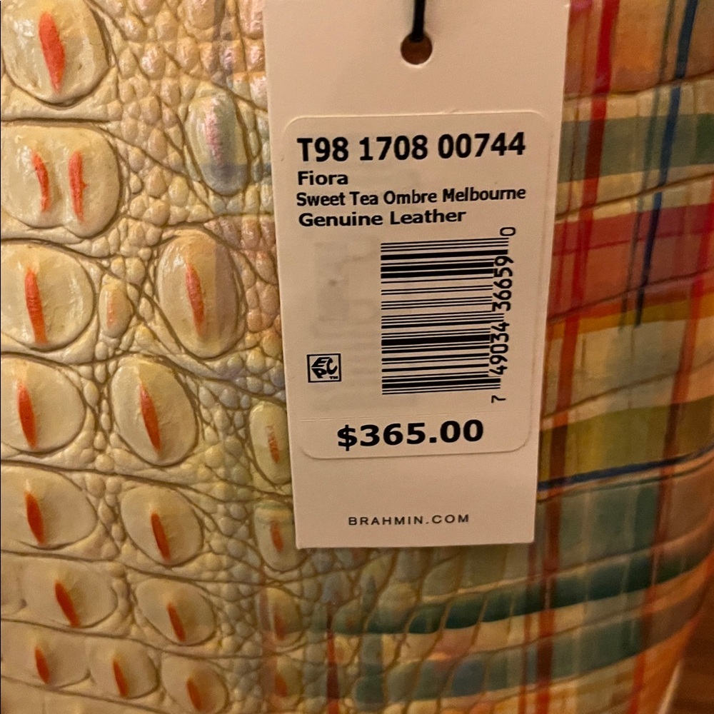NWT BRAHMIN Colorful Crocodile Embossed Tote Bag - Picture 5 of 6